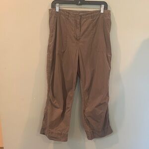 J. Jill Genuine Fit at Waist Brown Casual Cropped Cotton Pants Women’s Size 13